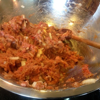 Lean ground turkey for my own version of a cabbage leaf wrap.