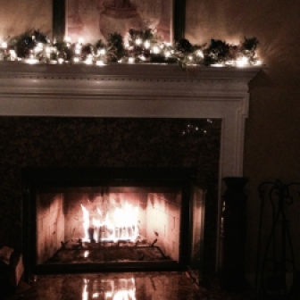 Decorated fireplace. My favorite hangout place at home.