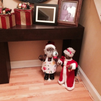 Mr. & Mrs. Santa ready to greet family and friends. :)