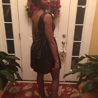 My $23 Bar III foe leather dress for a holiday party. I don't buy at regular prices
